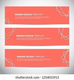 Banners or headers with trendy geometric background. Vector design for your banners, headers, footers, flyers, cards etc.