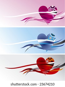Banners with hearts