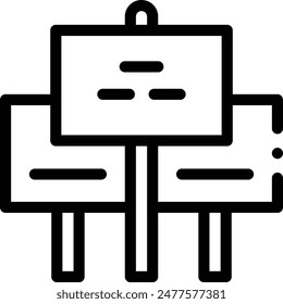 Icono de Anuncios. Diseño De Estilo Lineal Delgado Aislado Sobre Fondo Blanco