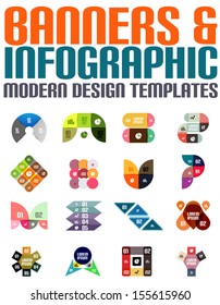Banners and infographic modern design templates for business or technology presentation, internet poster or web brochure cover, wallpaper