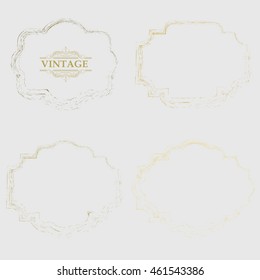 Banners, Insignias,Logos,Icons,Labels and Badges in Vintage Style. Retro Shapes covered with Distressed Texture. 