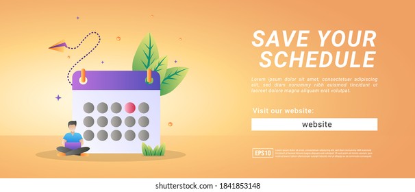 Banners for introducing websites to record daily schedules, business schedule tracking applications. Banners for promotional media