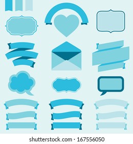 Banners, labels and ribbons for design invitation cards.