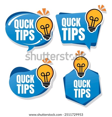 Banners with a light bulb icon for Quick Tips conveying helpful advice in a friendly accessible