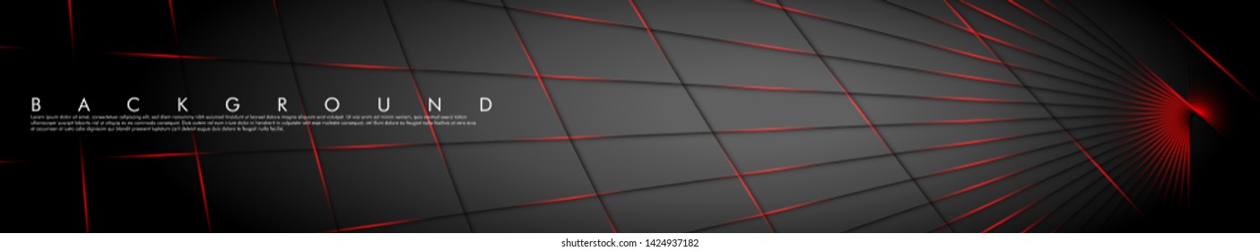 Banners of light lines of fancy dark gray background shadows