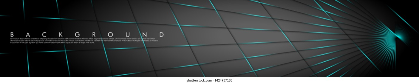 Banners of light lines of fancy dark gray background shadows