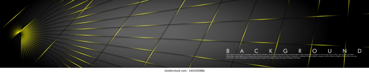 Banners of light lines of fancy dark gray background shadows