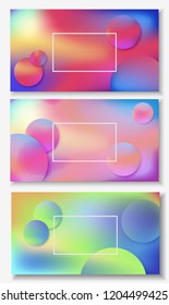 Pancartas con fondo líquido abstracto con ondas azules, rosas y violetas. Diseño de vectores para presentaciones, volantes y carteles