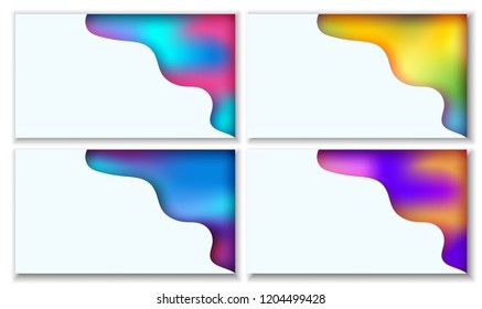 Banners with liquid abstract background with blue, pink, purple waves. Vector design layout for presentations, flyers, posters