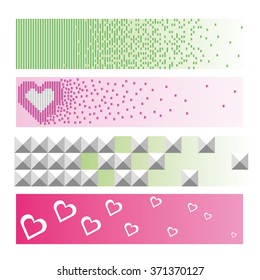 Banners - love and squares