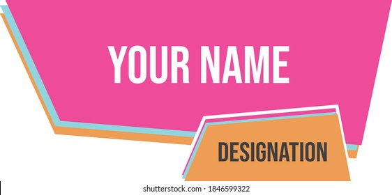 Banners Lower Third in the pink, cyan and  orange colors on a white background. Vector illustration.