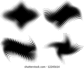 Banners made from halftone dots with space for text - vector