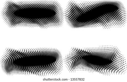 Banners made from halftone dots with space for text - vector