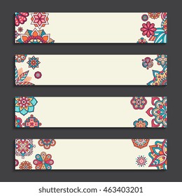 Banners with mandalas. Vector illustration