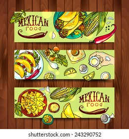 banners with mexican food