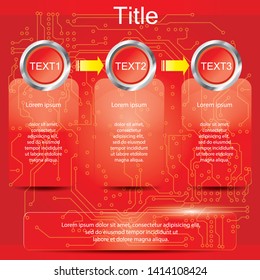 Banners number template text box for website. Vector Illustration.