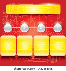 Banners number template text box for website. Vector Illustration.