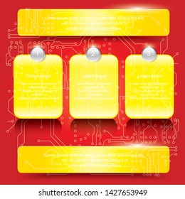 Banners number template text box for website. Vector Illustration.