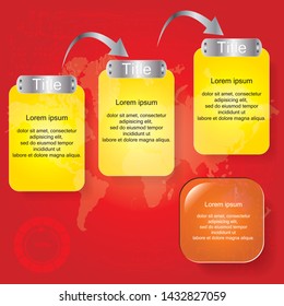 Banners number template text box for website. Vector Illustration.