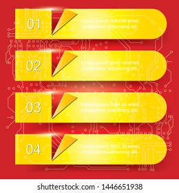 Banners number template text box for website. Vector Illustration.