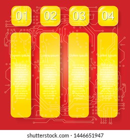 Banners number template text box for website. Vector Illustration.