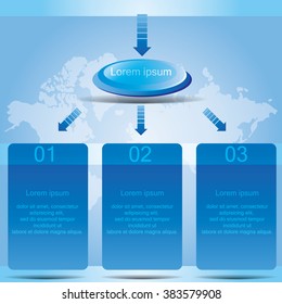 Banners number template text box for website. Vector Illustration.