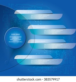 Banners number template text box for website. Vector Illustration.