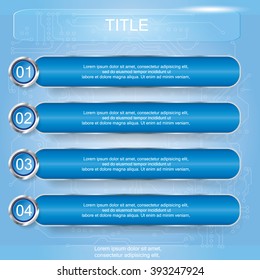 Banners number template text box for website. Vector Illustration.