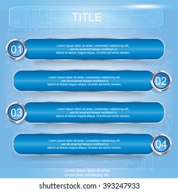 Banners number template text box for website. Vector Illustration.
