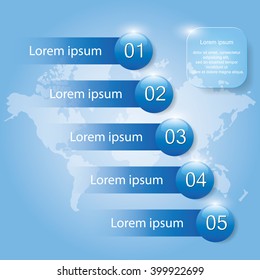 Banners number template text box for website. Vector Illustration.