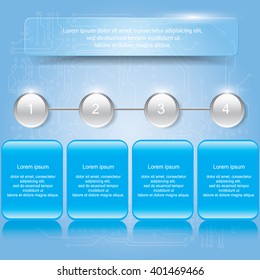 Banners number template text box for website. Vector Illustration.