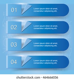 Banners number template text box for website. Vector Illustration.