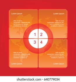 Banners number template and text box for website. Vector Illustration.
