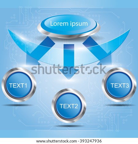 Banners number text box cycle for website. Vector Illustration.