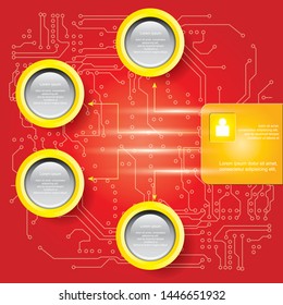 Banners number text box option cycle for website. Vector Illustration.