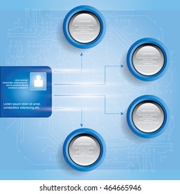 Banners number text box option cycle for website. Vector Illustration.