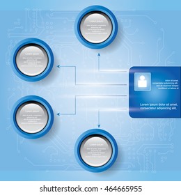 Banners number text box option cycle for website. Vector Illustration.