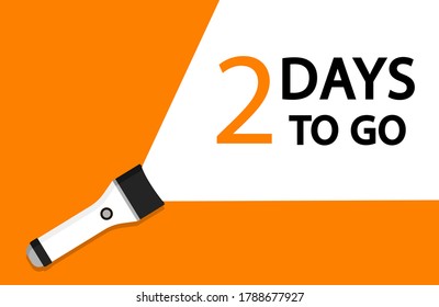 Banner-Zahlen Tage übrig. Countdown 2 Tage zu gehen Abzeichen. Vektorgrafik.
