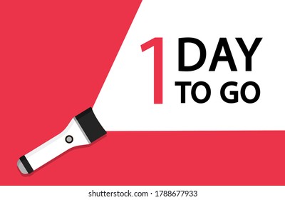 Banners numbers days left. Countdown 1 day to go badges. Vector illustration.