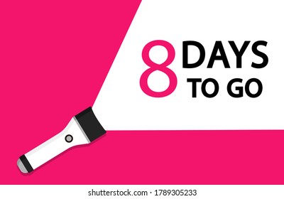 Banners numbers days left. Countdown 8 days to go badges. Vector illustration.