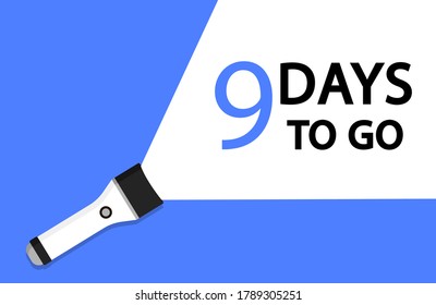 Banners numbers days left. Countdown 9 days to go badges. Vector illustration.