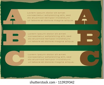 Banners with numbers and place for own text.