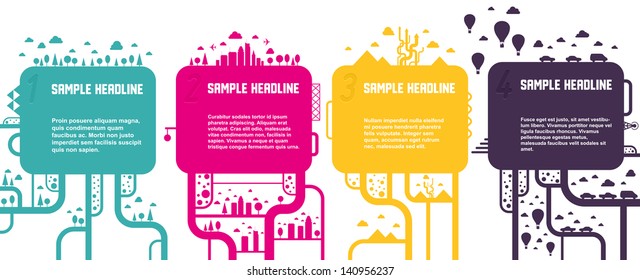 Banners with numbers. Vector illustration.