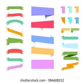 Banners on white background. Set of design elements banners ribbons