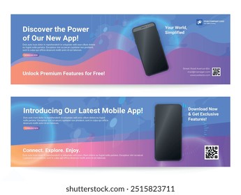 Banners promoting exclusive features of the new mobile app, designed for easy access and improved user experience. And inviting to connect to new tools to explore and enjoy.