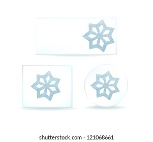 banners with realistic snowflakes