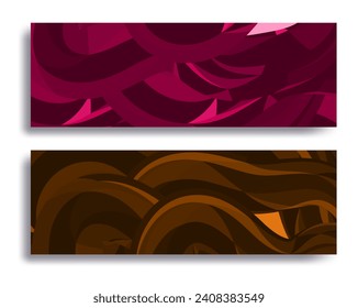 Banner mit roten, braunen abstrakten dynamischen Formen, Vektorhintergrund