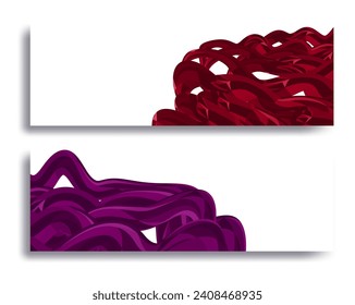 banners with red,violet abstract dynamic shapes vector background