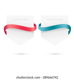 Banners with ribbon.  Vector banner for design. web elements