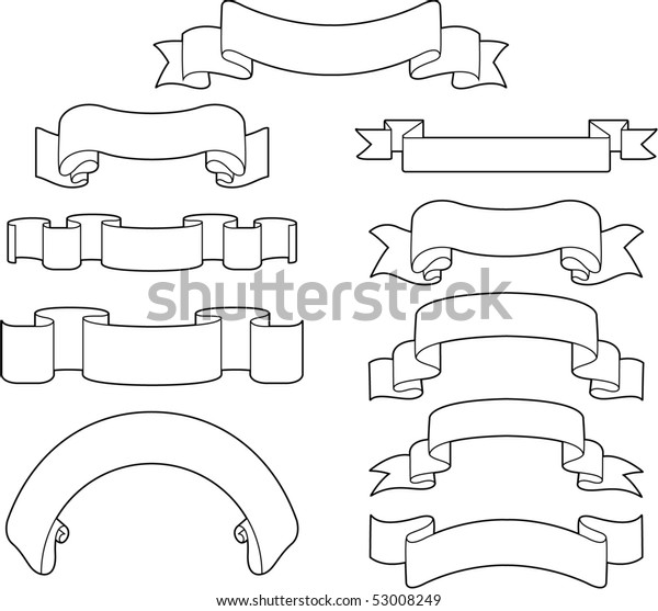 Banners Ribbons Set Stock Vector Royalty Free 53008249